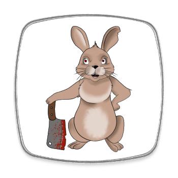 KillerHase - Viereckiger Kühlschrankmagnet - Weiß - Vorne