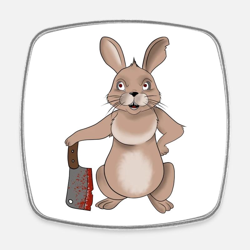 KillerHase - Viereckiger Kühlschrankmagnet - Weiß
