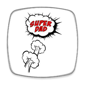 Super-Papa - Viereckiger Kühlschrankmagnet - Weiß - Vorne