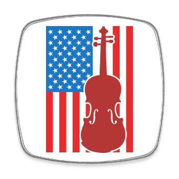 Fiddle USA Flag - Square fridge magnet - white - Front