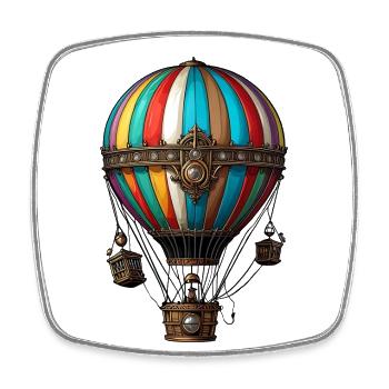 Heißluftballon - Viereckiger Kühlschrankmagnet - Weiß - Vorne