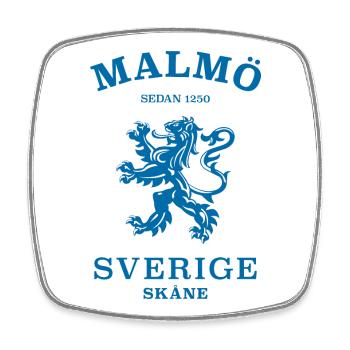 MALMÖ Sverige Sweden - Square fridge magnet - white - Front