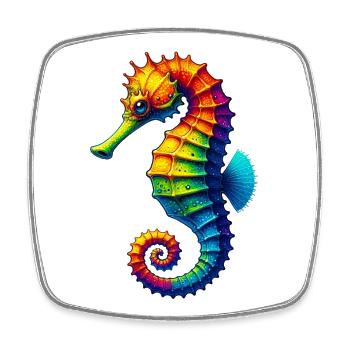 Seahorse - Square fridge magnet - white - Front