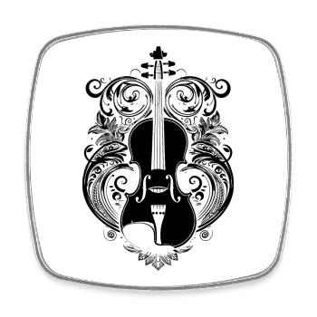 Fiddle Cartoon Style - Square fridge magnet - white - Front