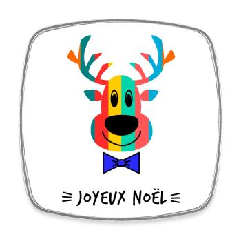 WEIHNACHTEN. FROHE WEIHNACHTEN. FROHE WEIHNACHTEN. WEIHNACHTSMANN - Viereckiger Kühlschrankmagnet - Weiß - Vorne