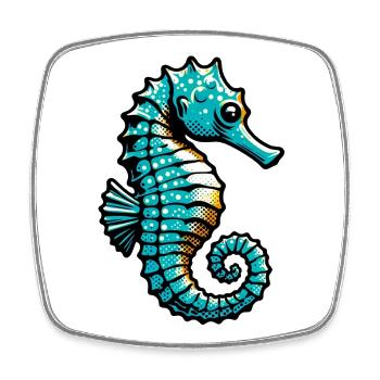 Hippocampe - Magnet carré - blanc - Devant
