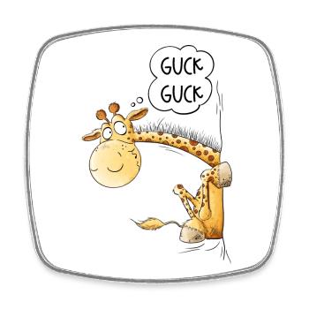 Guck Guck Giraffe I Wildtier Tiermotiv - Viereckiger Kühlschrankmagnet - Weiß - Vorne