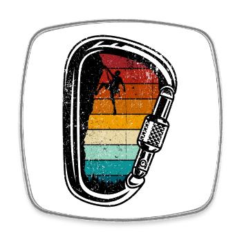 Regenbogen-Klettersilhouette - Viereckiger Kühlschrankmagnet - Weiß - Vorne
