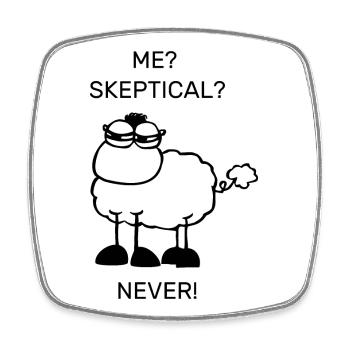 Skeptisches Schaf - Viereckiger Kühlschrankmagnet - Weiß - Vorne