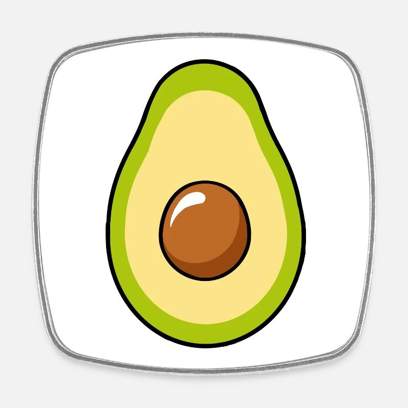 Avocat - Magnet carré - blanc