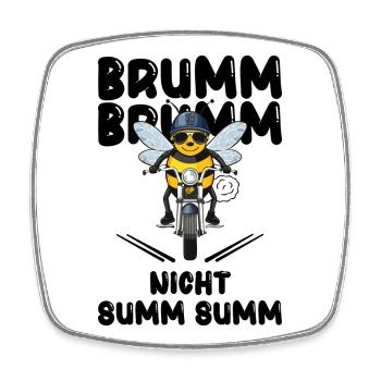 Biene Motorrad brumm brumm nicht summ summ schwarz - Viereckiger Kühlschrankmagnet - Weiß - Vorne