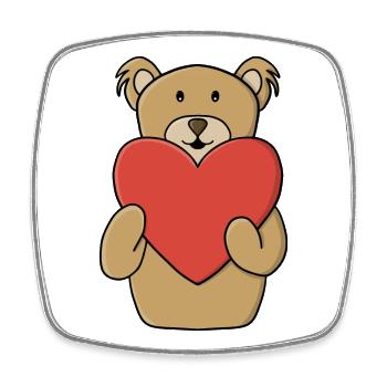 I love you - Square fridge magnet - white - Front