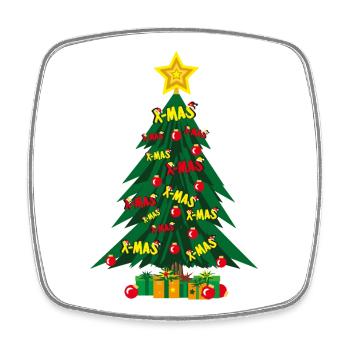 Christmas tree with a lot of love and star. - Square fridge magnet - white - Front