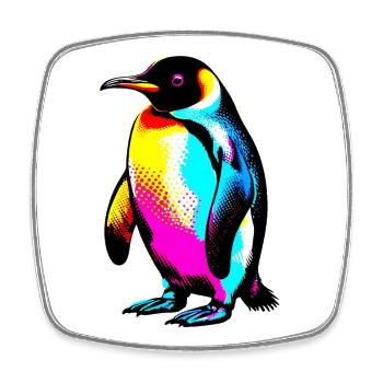 Pingouin - Magnet carré - blanc - Devant