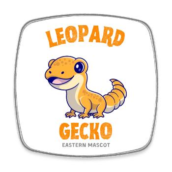 Leopard Gecko Reptil Haustier Kleine Eidechse - Viereckiger Kühlschrankmagnet - Weiß - Vorne