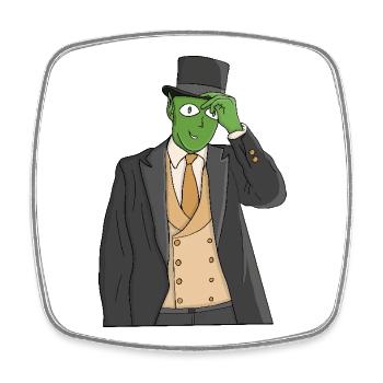 A space gentleman - Square fridge magnet - white - Front