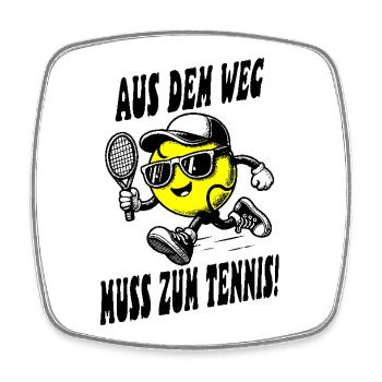 Tennis Kinder Shirt Spruch Cartoon - Viereckiger Kühlschrankmagnet - Weiß - Vorne