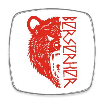 Red Bear Warrior - Square fridge magnet - white - Front