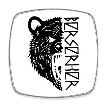 Black Bear Warrior - Square fridge magnet - white - Front
