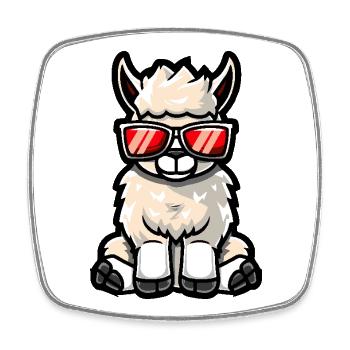Alpaca Llama Cool Comic - Square fridge magnet - white - Front