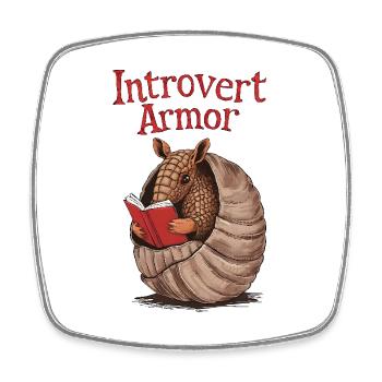 Introverted Armadillo - Square fridge magnet - white - Front