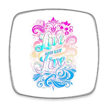 Live and Let Live - Vivre et laisser Vivre - Square fridge magnet - white - Front
