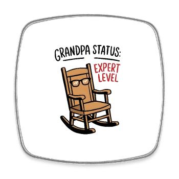 Grandpa Status: Expert  - Viereckiger Kühlschrankmagnet - Weiß - Vorne