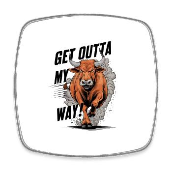 Loading ox on the road - Square fridge magnet - white - Front