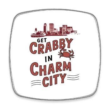Get Crabby in Charm City - Viereckiger Kühlschrankmagnet - Weiß - Vorne
