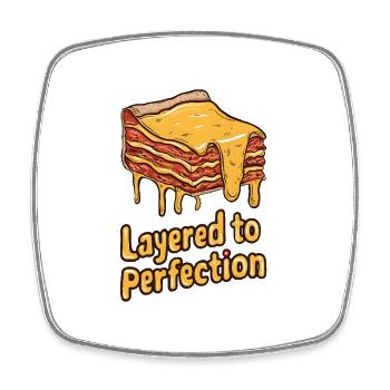 Layered to Perfection  - Viereckiger Kühlschrankmagnet - Weiß - Vorne
