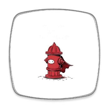Hydrant Hero in Training - Square fridge magnet - white - Front