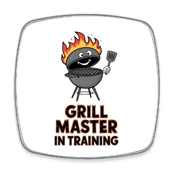Grill Master in Training - Square fridge magnet - white - Front