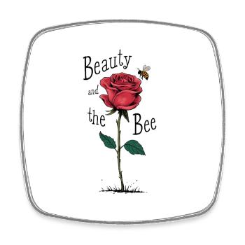 Beauty and the Bee - Viereckiger Kühlschrankmagnet - Weiß - Vorne