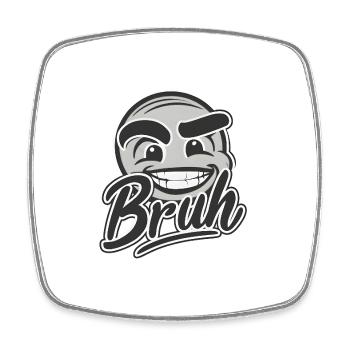 Bruh Face - Viereckiger Kühlschrankmagnet - Weiß - Vorne