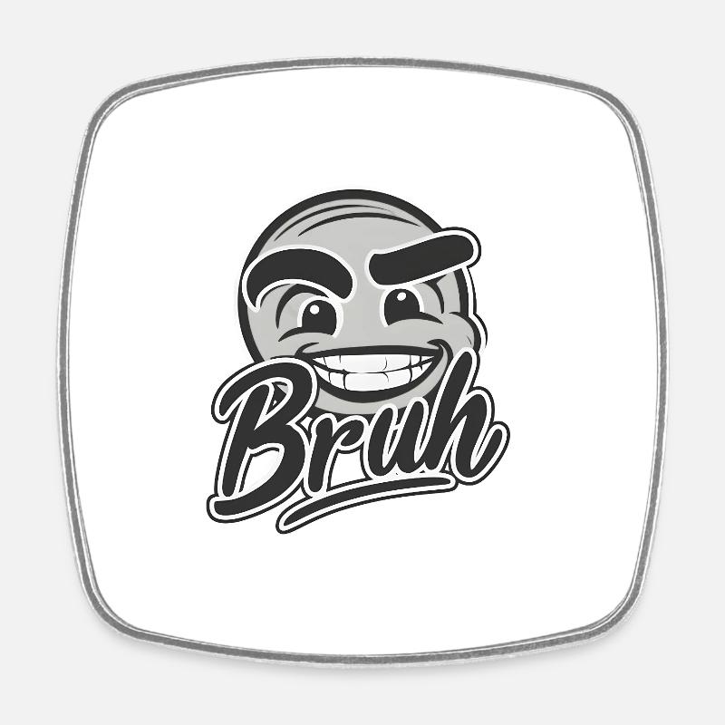 Bruh Face - Square fridge magnet - white