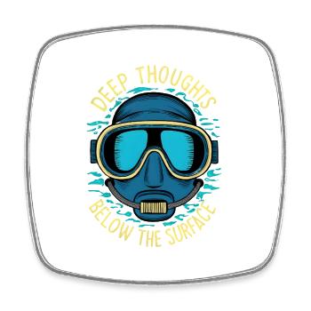 Deep Thoughts - Square fridge magnet - white - Front