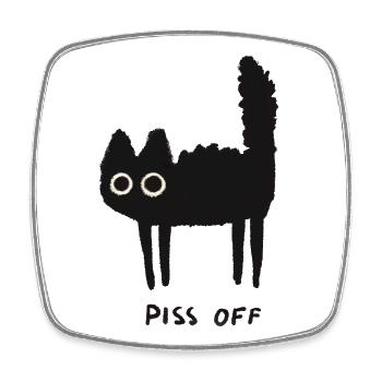 Grumpy Kitty Vibes – Leave Me Alone - Square fridge magnet - white - Front