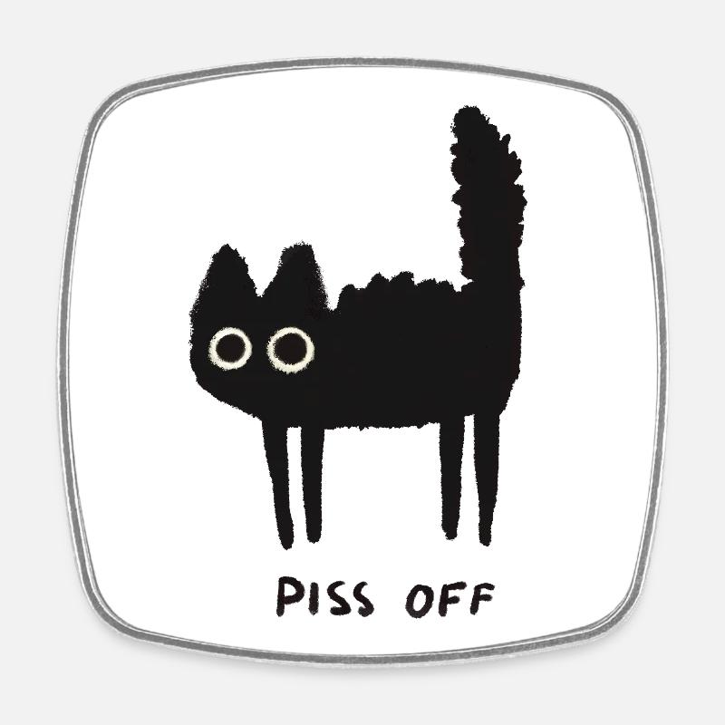 Grumpy Kitty Vibes - Laissez-moi tranquille - Magnet carré - blanc