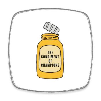 Condiment of Champions - Viereckiger Kühlschrankmagnet - Weiß - Vorne