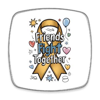 Friends Fight Together - Square fridge magnet - white - Front