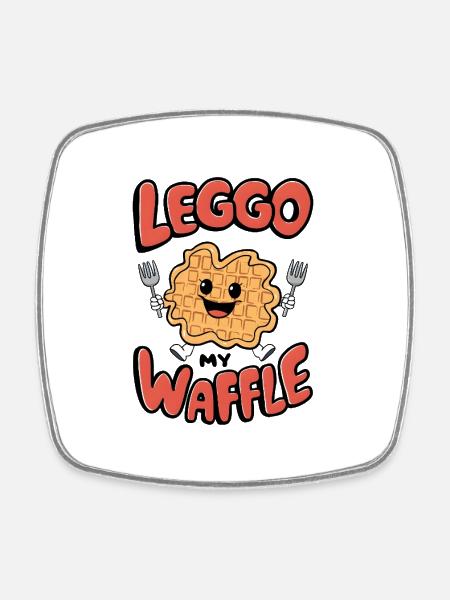 Leggo My Waffle - Square fridge magnet - white