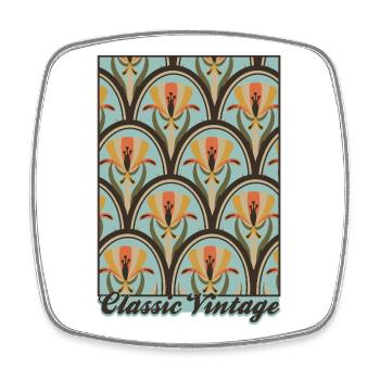 Classic Vintage – Art Nouveau Pattern - Square fridge magnet - white - Front