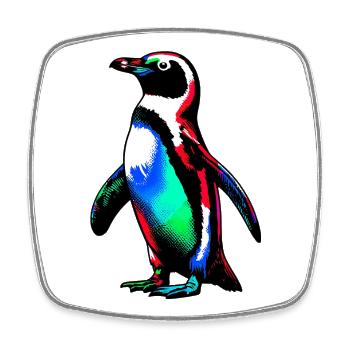 Pingouin - Magnet carré - blanc - Devant