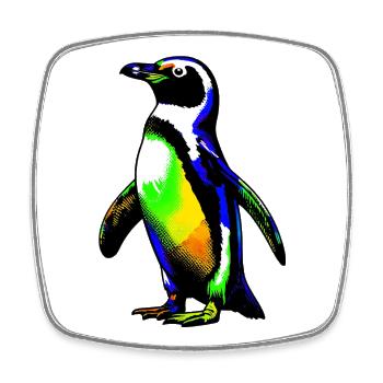 Pingouin - Magnet carré - blanc - Devant