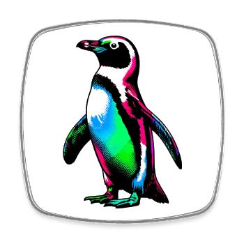 Pingouin - Magnet carré - blanc - Devant