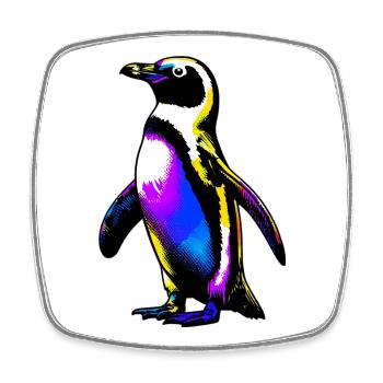 Pingouin - Magnet carré - blanc - Devant