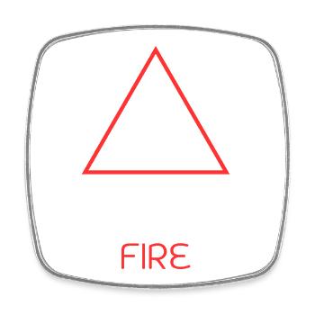 Feuer-Element - Viereckiger Kühlschrankmagnet - Weiß - Vorne