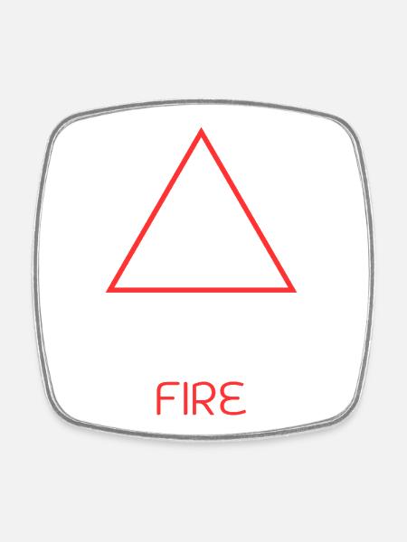 Feuer-Element - Viereckiger Kühlschrankmagnet - Weiß