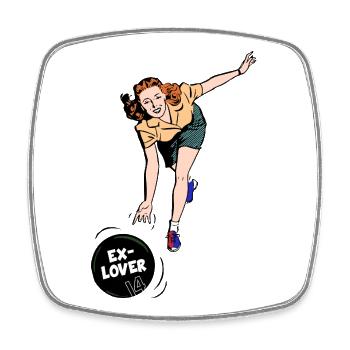 Ex-Lover Bowling – Retro Comic Style - Viereckiger Kühlschrankmagnet - Weiß - Vorne