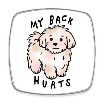 Fluffy Maltese Dog – Niedlicher Cartoon-Hund - Viereckiger Kühlschrankmagnet - Weiß - Vorne